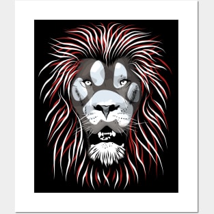 Lion Face - War paint tribal paw Posters and Art